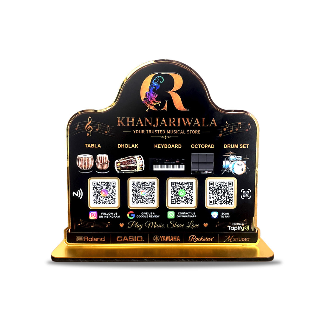 Smart NFC 4-in-1 Tabletop Standee – For Music Store
