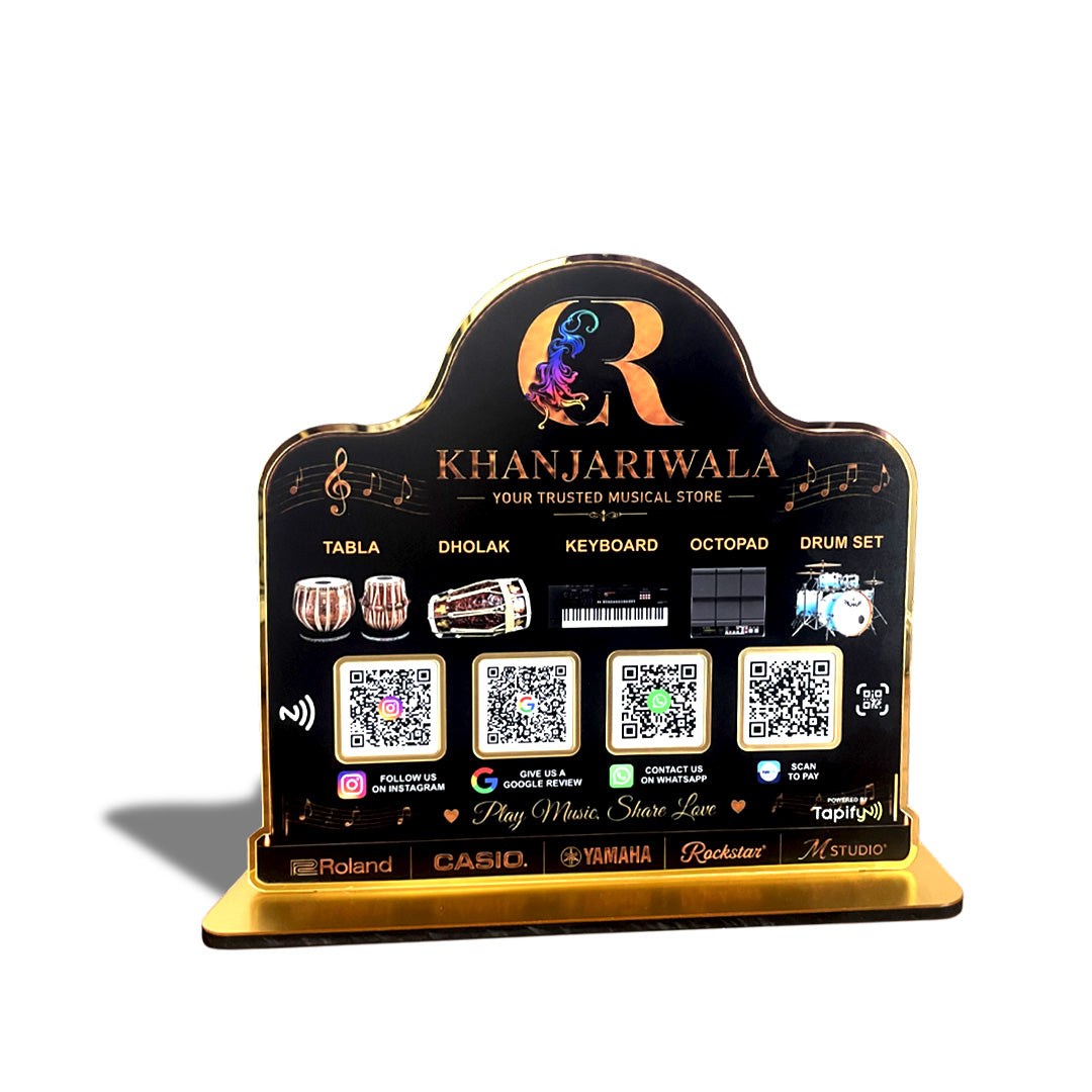 Smart NFC 4-in-1 Tabletop Standee – For Music Store