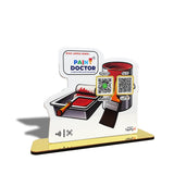 Paint Box & Brush Shaped - 2 in 1 Smart NFC QR Standee - Whatsapp, UPI