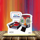 Paint Box & Brush Shaped - 2 in 1 Smart NFC QR Standee - Whatsapp, UPI