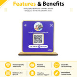 Premium Square Shaped -  1 QR Table Top Standee - without NFC