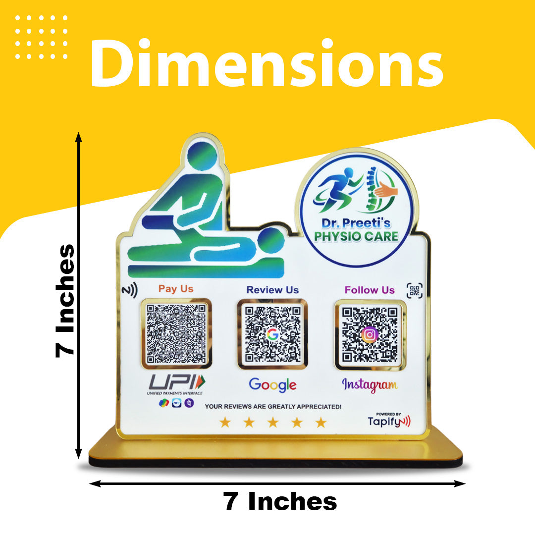 Physiotherapist Shaped Smart NFC 3-in-1 Table Top Standee