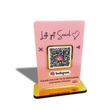 Smart NFC 1 QR Table Top Standee – Stylish Pink