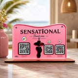 Premium Fashion Silhouette Smart NFC 3-in-1 Table Top Standee | Beachwear Theme