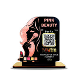 Makeup Girl Face Cutout Shaped - Smart NFC 1 QR Standee