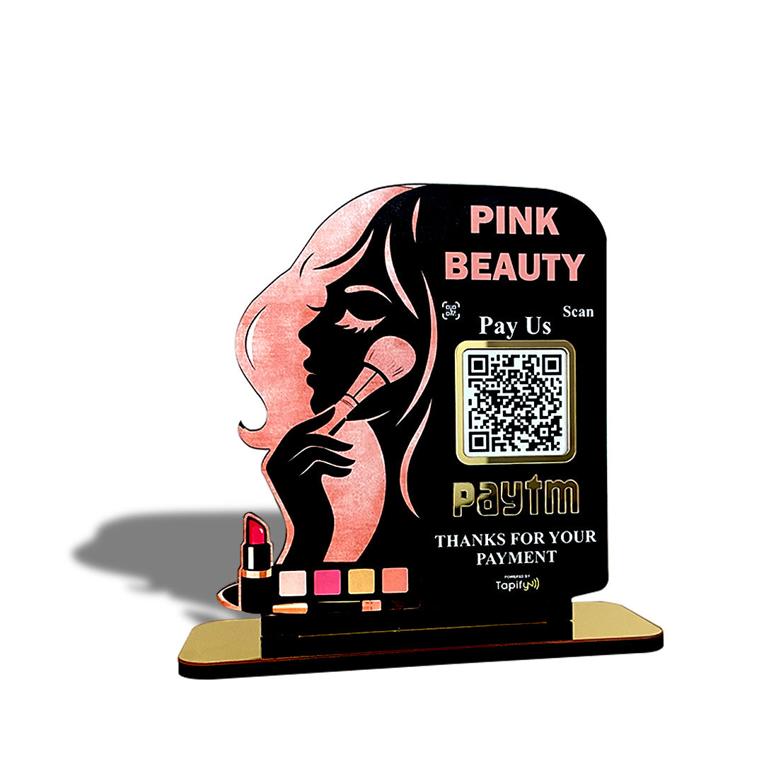 Makeup Girl Face Cutout Shaped - Smart NFC 1 QR Standee