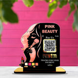 Makeup Girl Face Cutout Shaped - Smart NFC 1 QR Standee