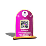 Round Top Rectangle Shaped Smart NFC 1 QR Tabletop Standee