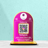 Round Top Rectangle Shaped Smart NFC 1 QR Tabletop Standee