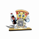 Pizza Shaped Smart NFC 1 QR Table Top Standee