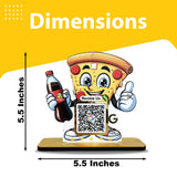 Pizza Shaped Smart NFC 1 QR Table Top Standee