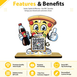 Pizza Shaped Smart NFC 1 QR Table Top Standee