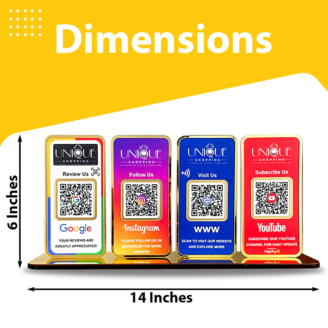 New Premium |Social Media Theme Edition | 4 in 1 Smart NFC Standee  For - Google, Instagram, Website & Youtube