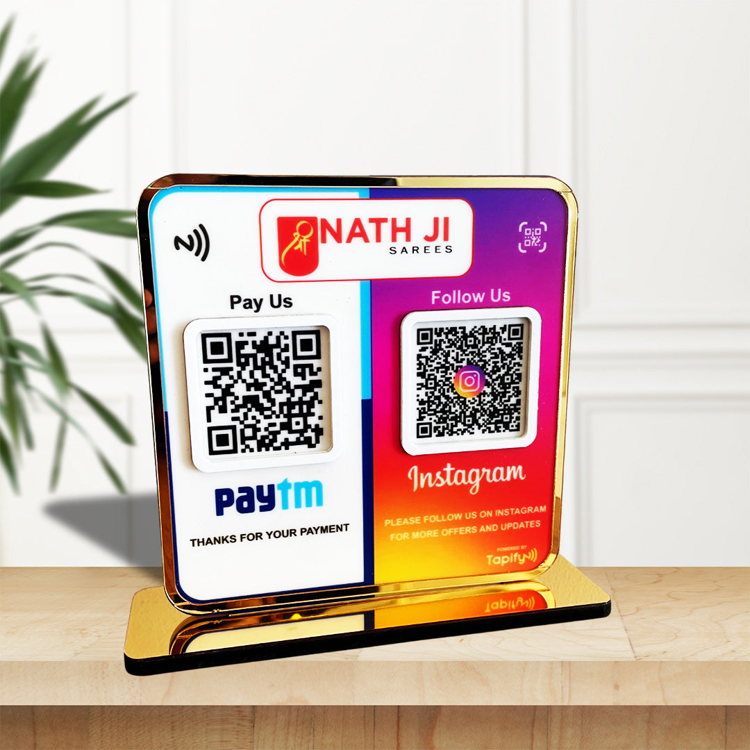 Smart NFC 2-in-1 Premium Standee – Instagram & Paytm theme