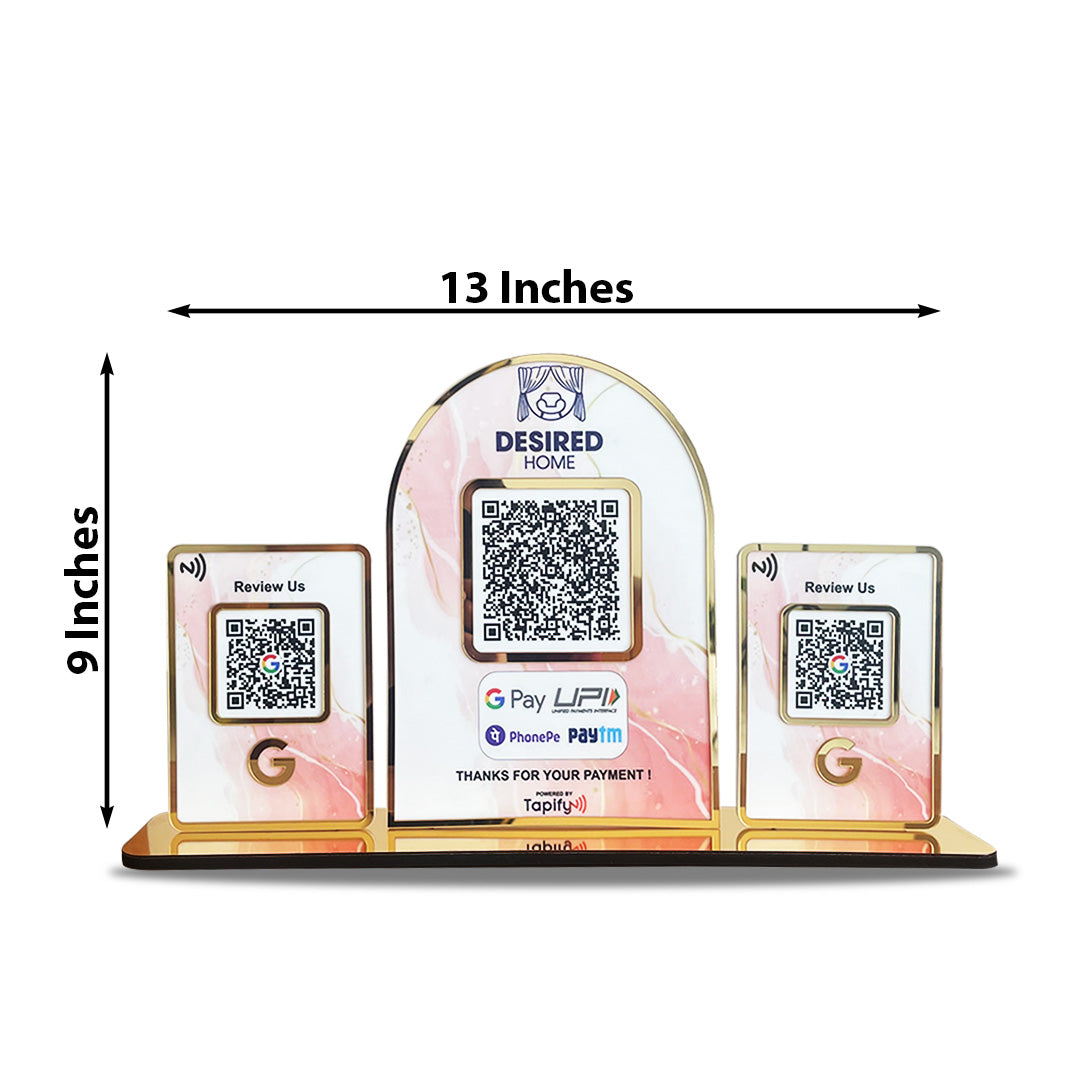 Premium Theme Arch Shaped Smart NFC 3-in-1 Table Top Standee - Big Size