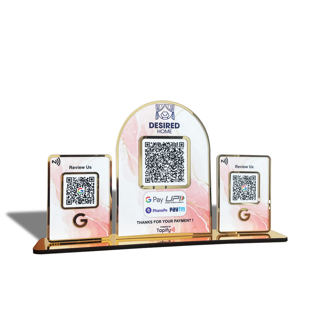 Premium Theme Arch Shaped Smart NFC 3-in-1 Table Top Standee - Big Size
