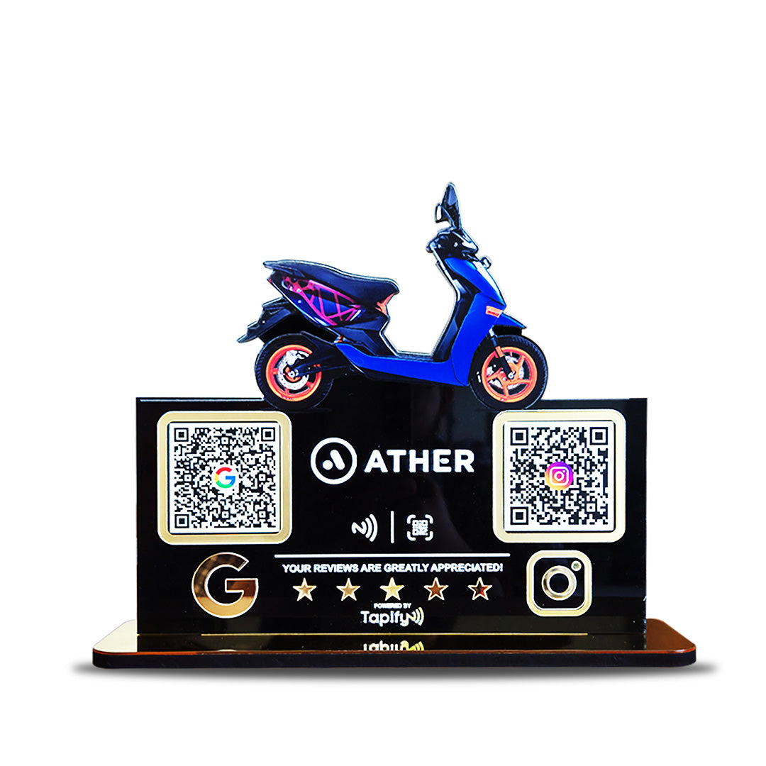 Scooty Cutout Edition - Smart NFC 2-in-1 Table Top Standee - Blue Colour
