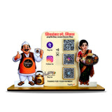 Marathi Couple Cutout Smart NFC 3QR Standee - For Restaurant
