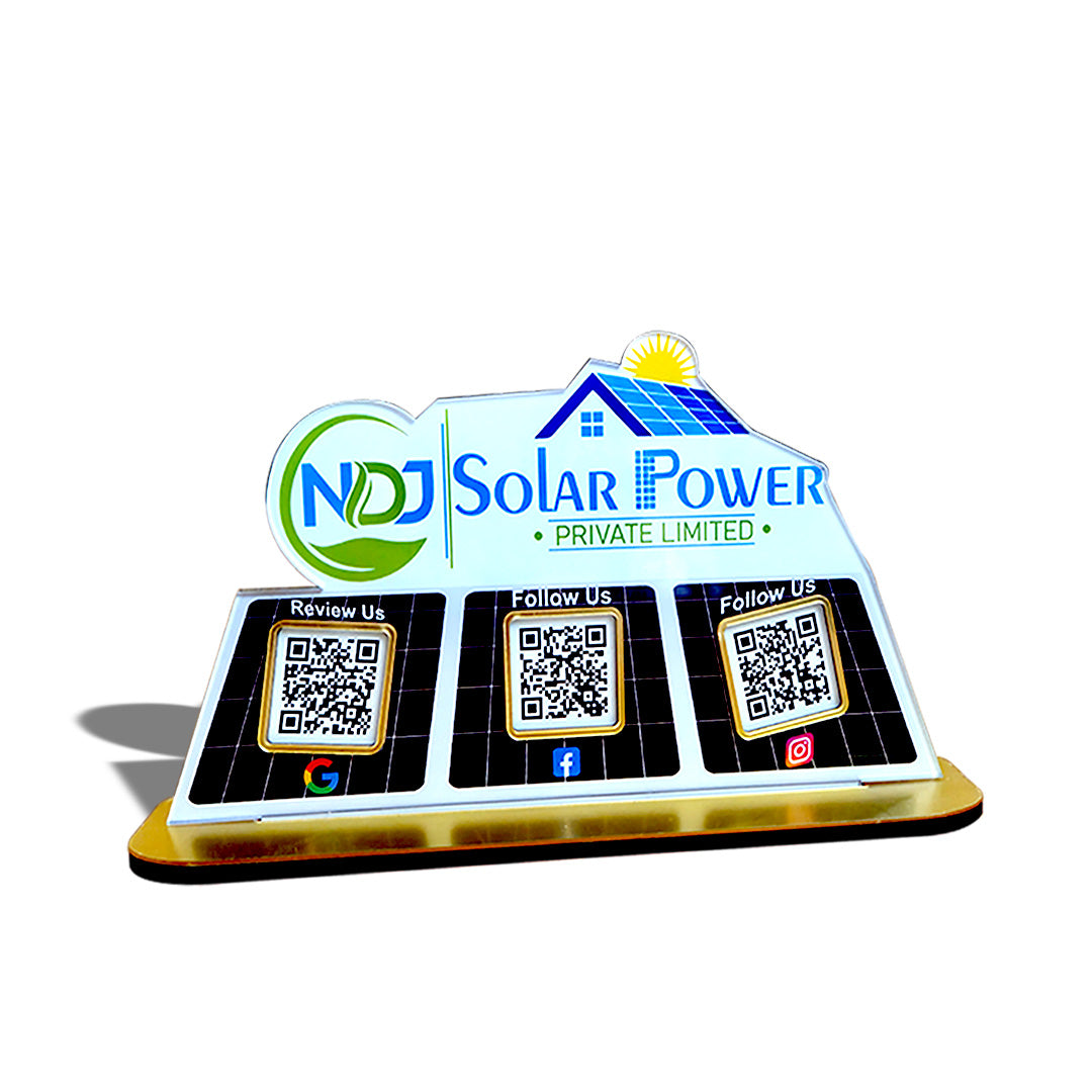 Solar Panel Shaped Smart NFC 3-in-1 Tabletop Standee