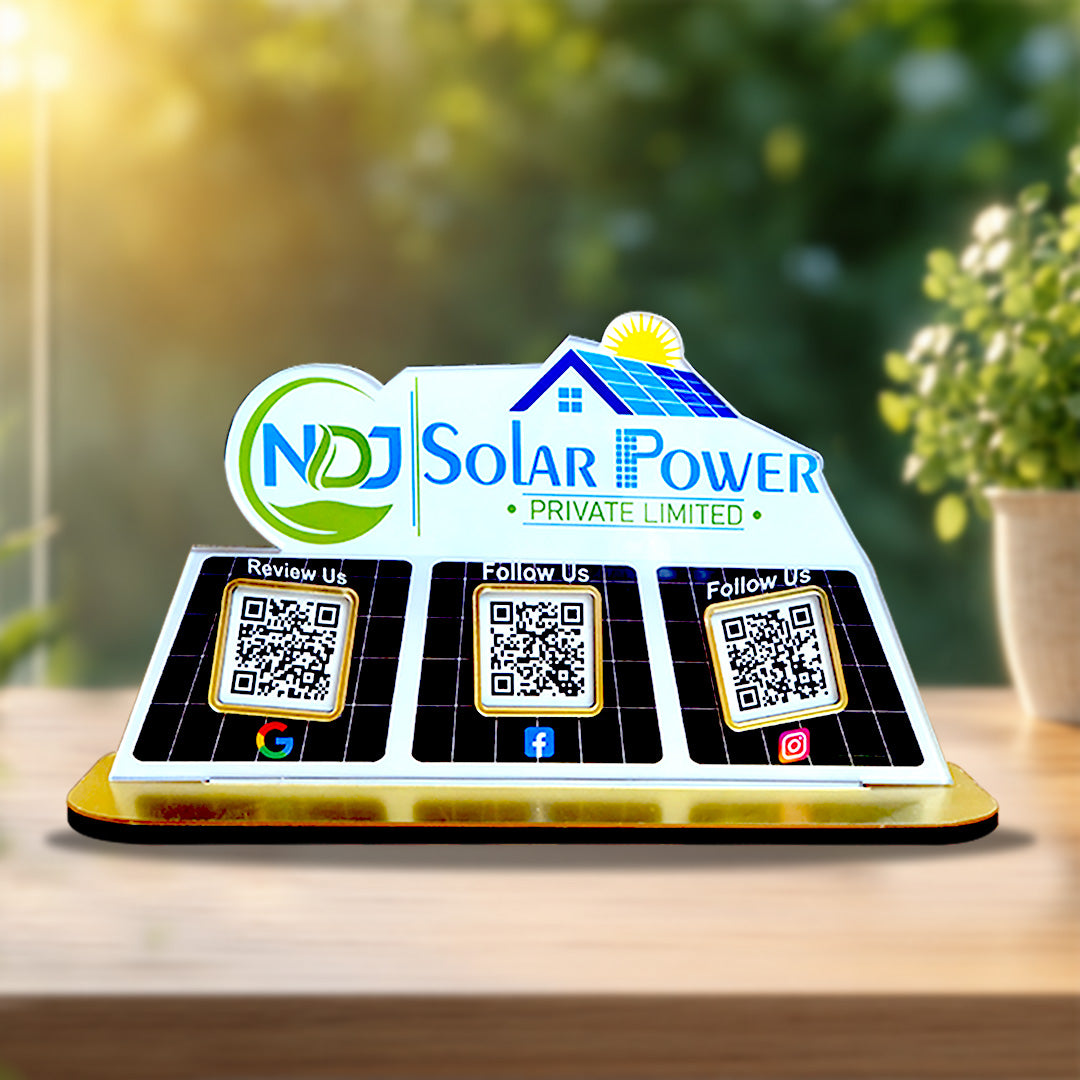 Solar Panel Shaped Smart NFC 3-in-1 Tabletop Standee