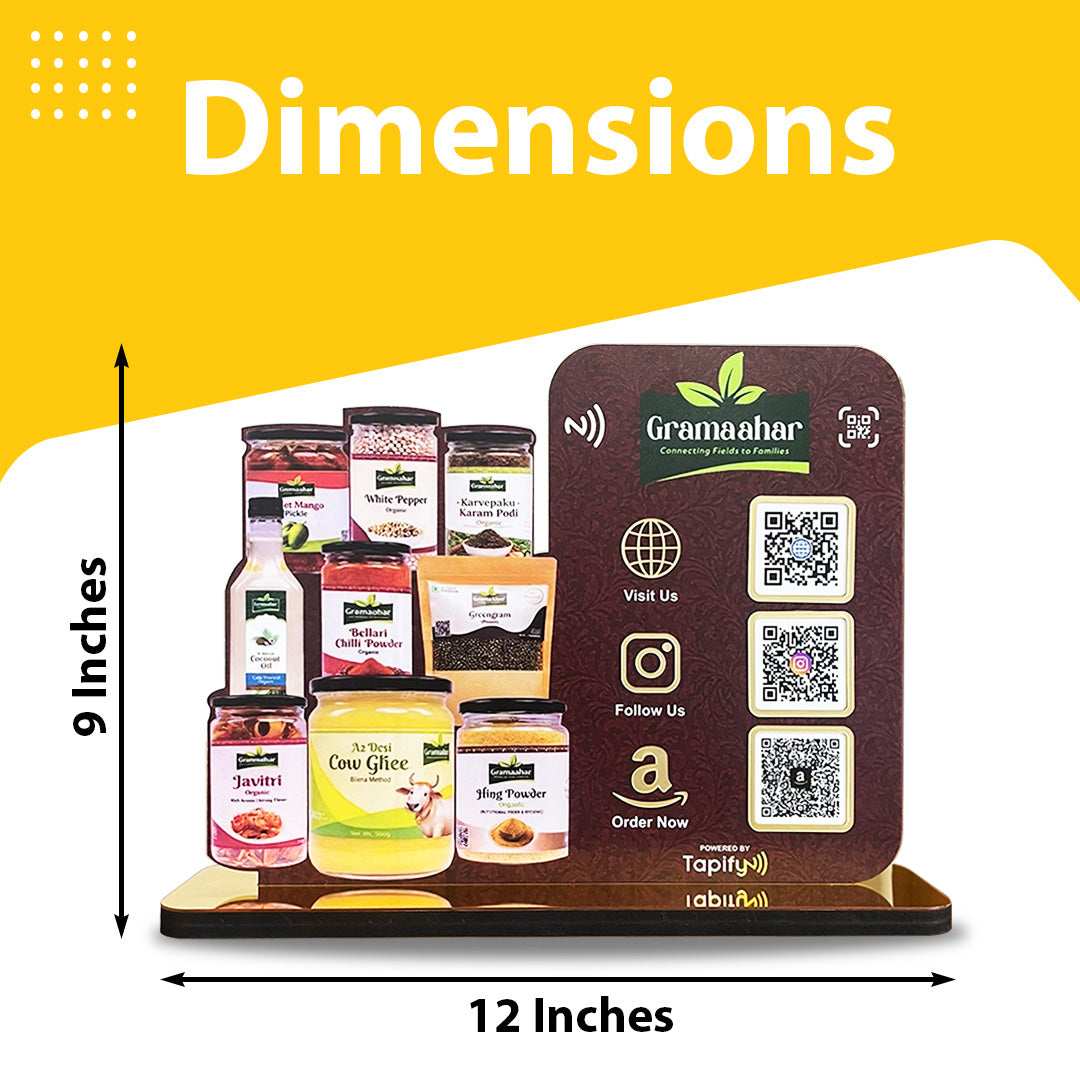 Spices Cutout Shaped 3QR Table Top Smart NFC Standee For - Spice Shop