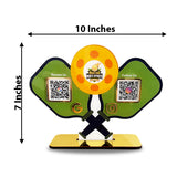 Pickleball Shaped Smart NFC 2-in-1 Table top Standee For Toys Shop and Sports Industry ( Green Colour )