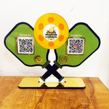 Pickleball Shaped Smart NFC 2-in-1 Table top Standee For Toys Shop and Sports Industry ( Green Colour )