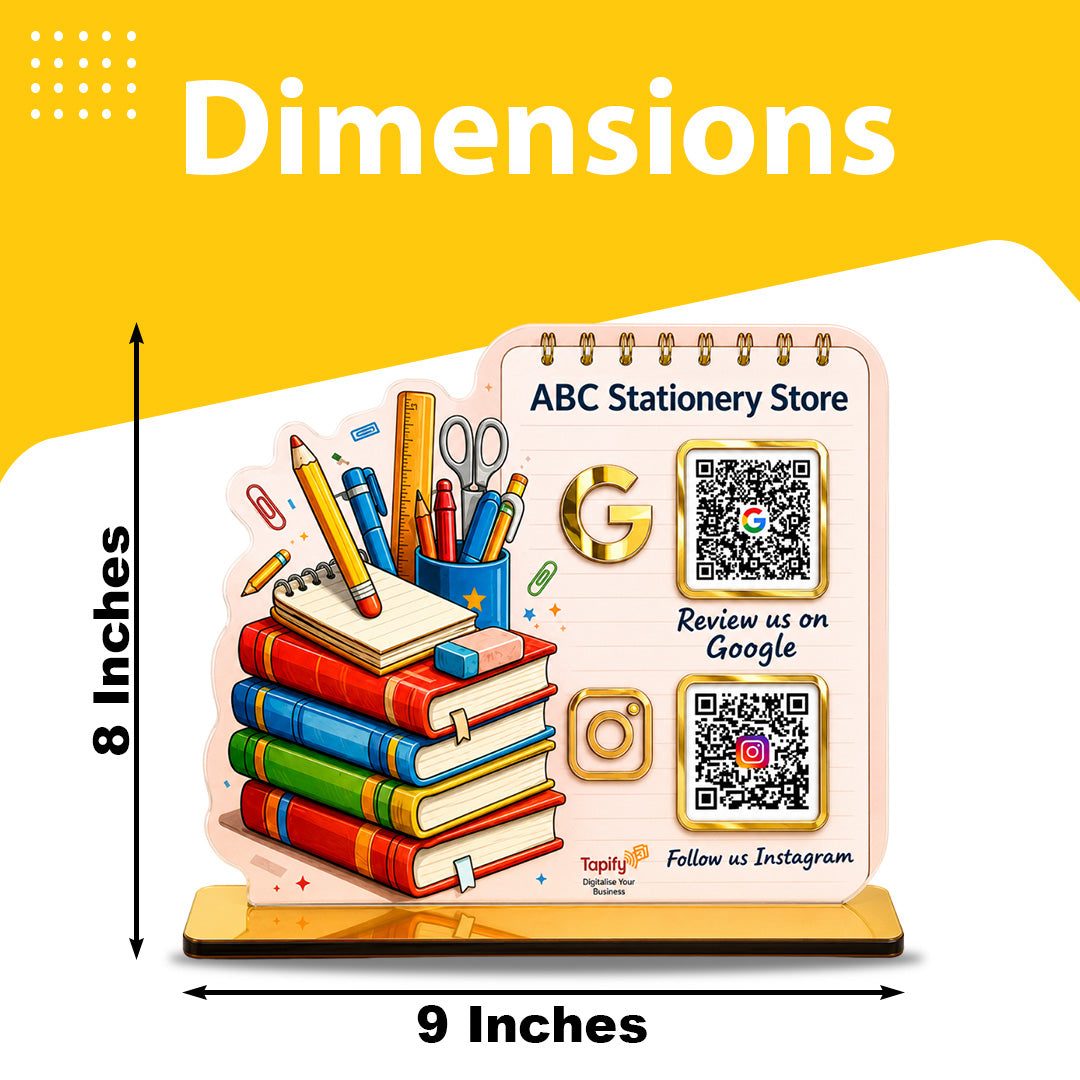 Stationery cutout Shaped  - Smart NFC 2 QR Tabletop Standee