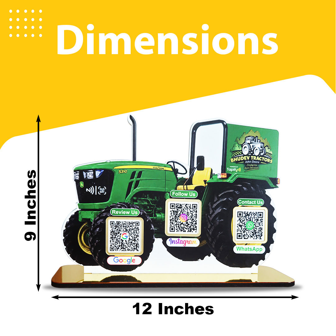 Big size Tractor Cutout Shaped Smart NFC 3-in-1 Tabletop Standee