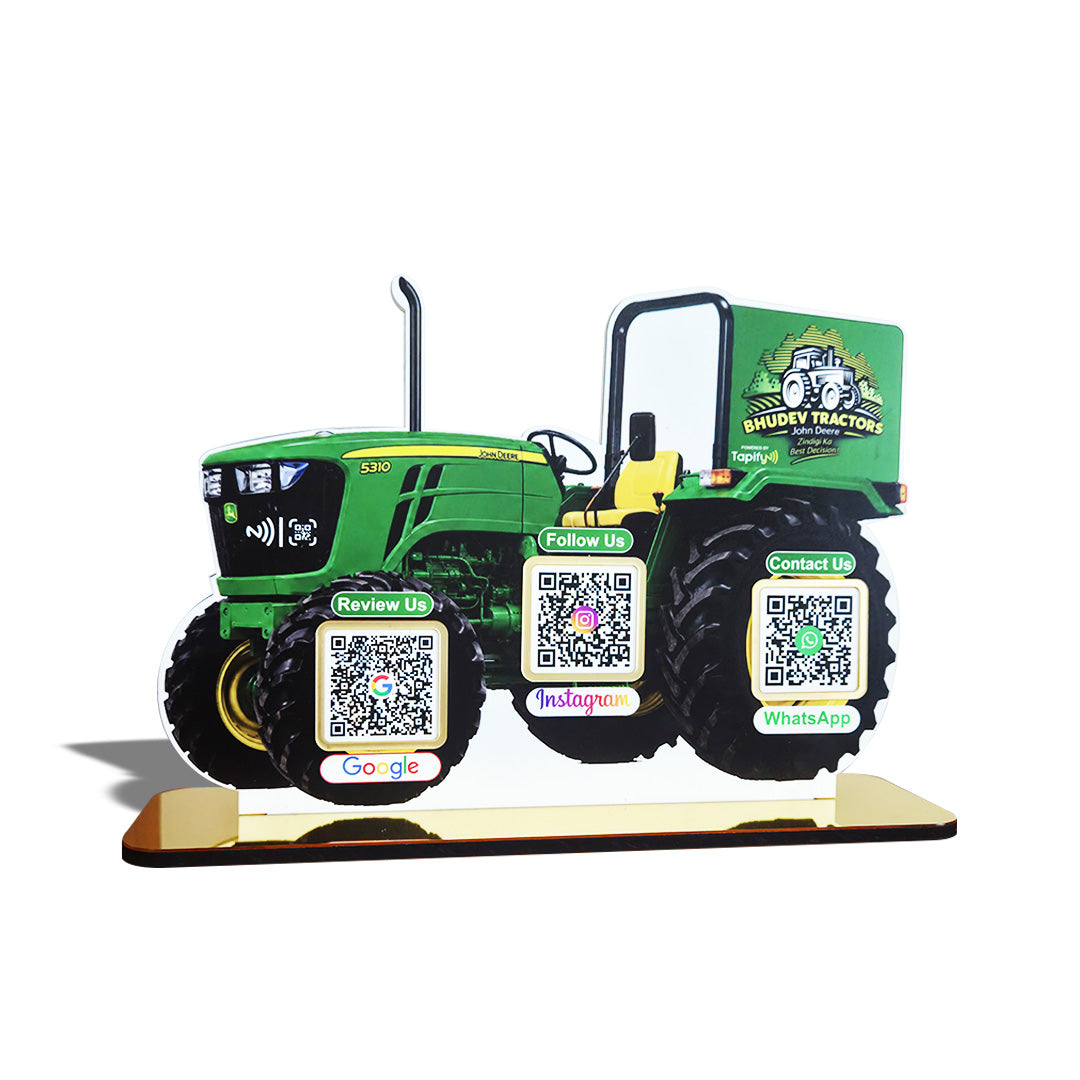 Big size Tractor Cutout Shaped Smart NFC 3-in-1 Tabletop Standee