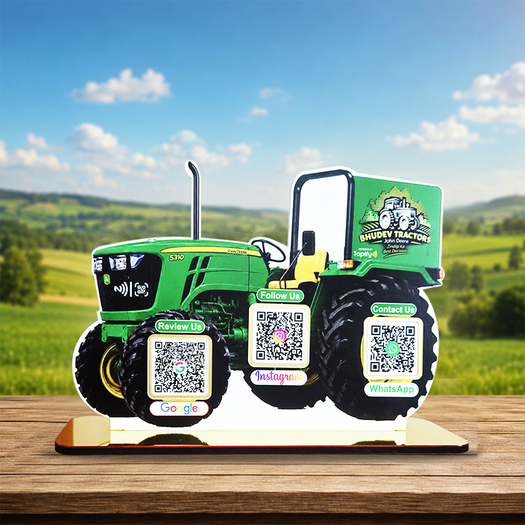 Big size Tractor Cutout Shaped Smart NFC 3-in-1 Tabletop Standee