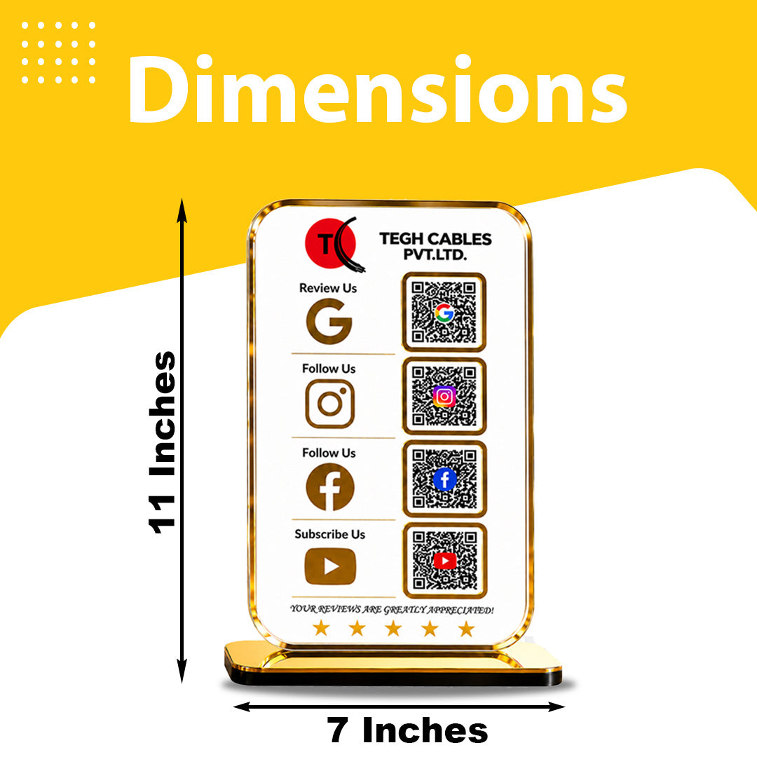 Premium Smart NFC 4-in-1 Table Top Standee | Transparent Edition | Portrait Style