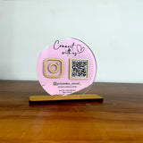Premium Circle Shaped - 1 QR Table Top Standee | Transparent Edition