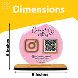Premium Circle Shaped - 1 QR Table Top Standee | Transparent Edition