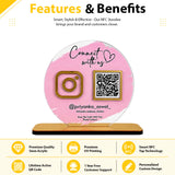 Premium Circle Shaped - 1 QR Table Top Standee | Transparent Edition