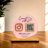 Premium Circle Shaped - 1 QR Table Top Standee | Transparent Edition