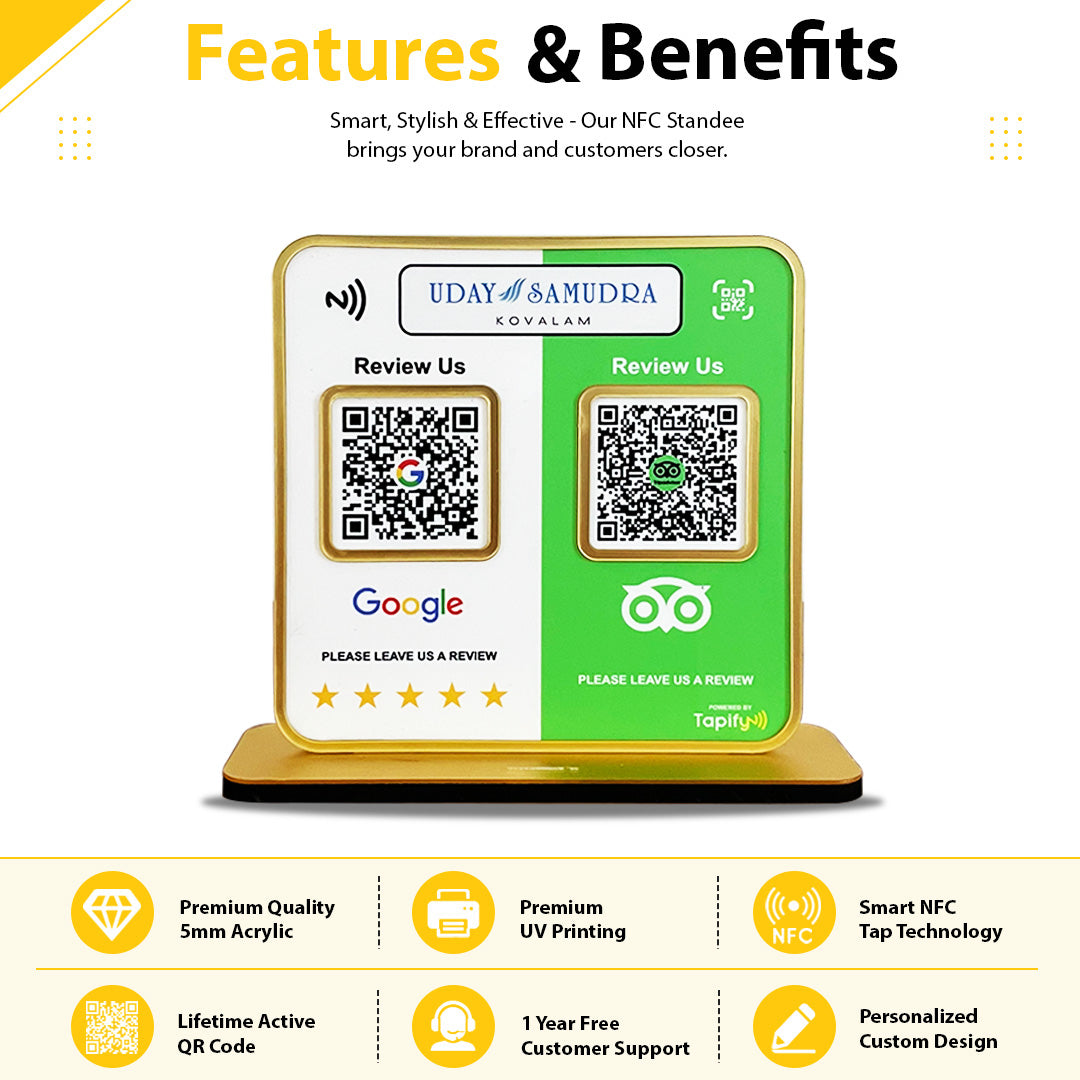 Smart NFC 2-in-1 Premium Standee – Google and Tripadvisor