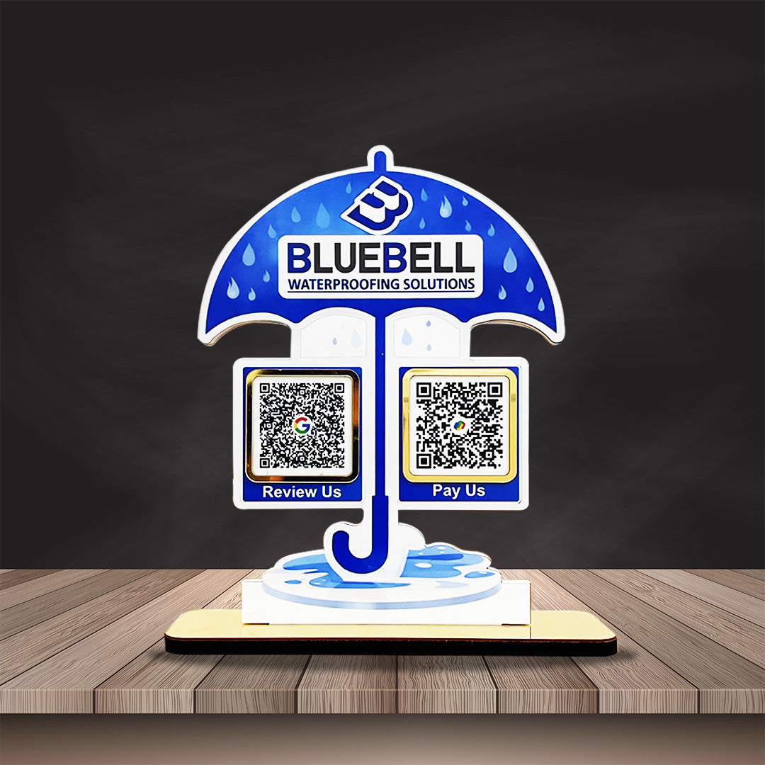 Umbrella Shaped - Smart NFC 2-in-1 Table Top Standee