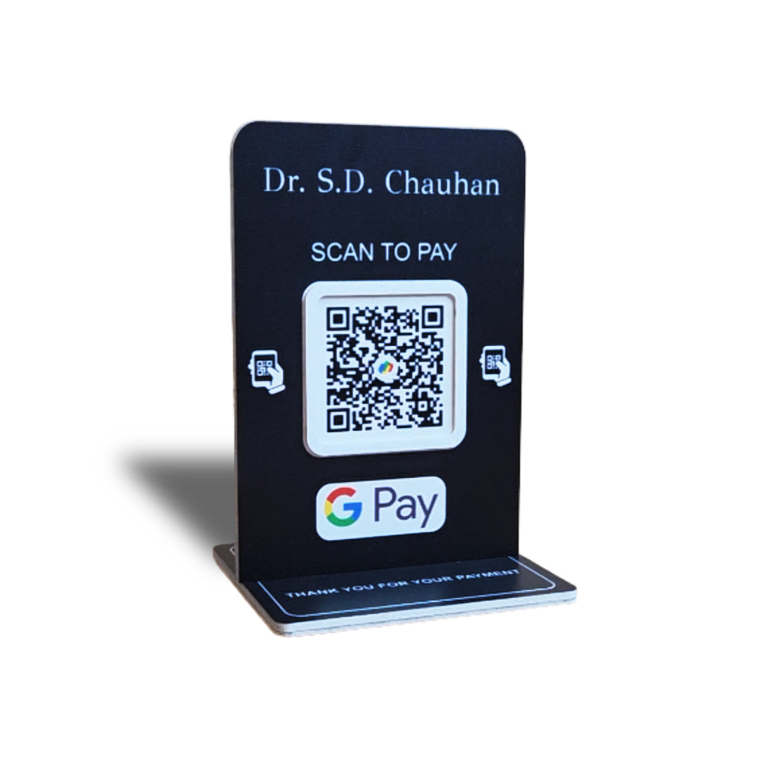 1 QR - Table Top - Payment QR Standee ( Without NFC ) - Dual Side