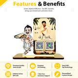 South Indian Chef Cutout Smart NFC 2QR Standee - For Restaurant