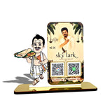 South Indian Chef Cutout Smart NFC 2QR Standee - For Restaurant