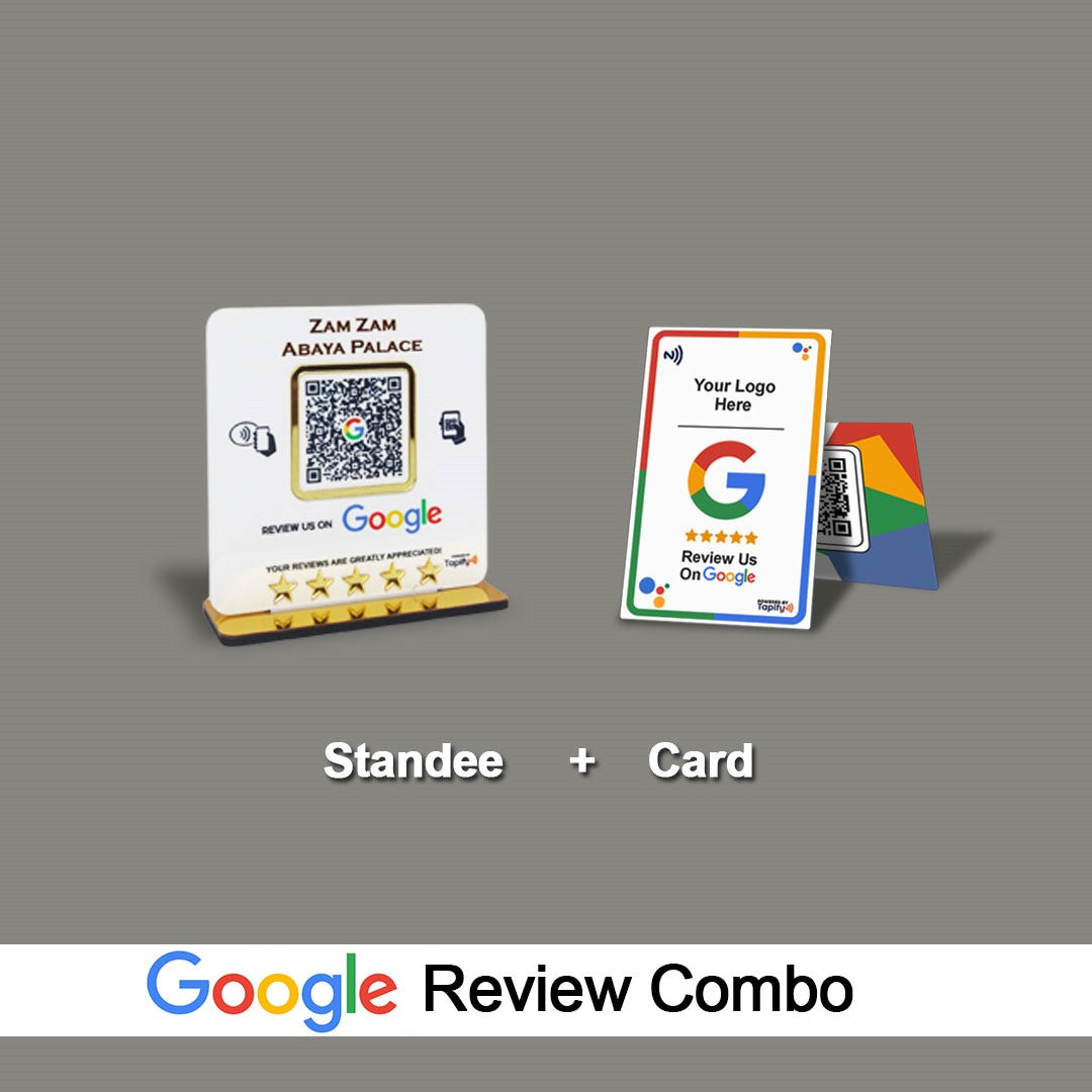 Tapify Smart NFC Google Review Combo – Standee + Card