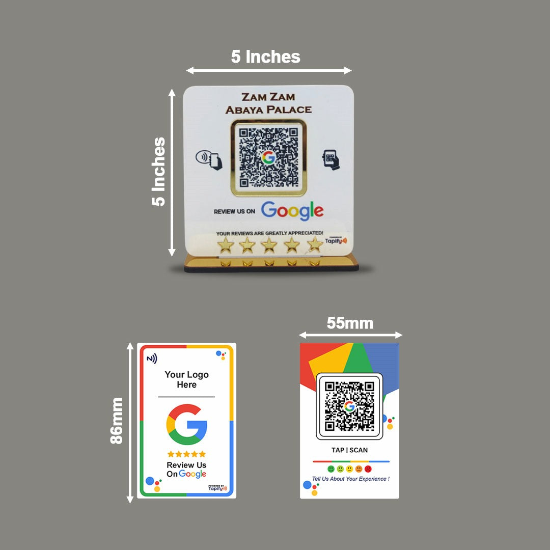 Tapify Smart NFC Google Review Combo – Standee + Card