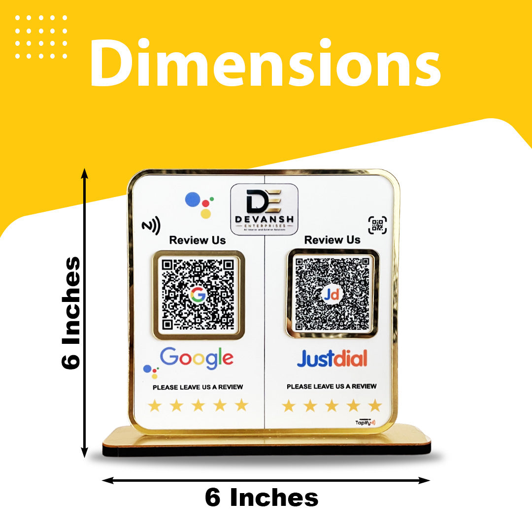 Premium Smart NFC 2-in-1 Table Top Standee - Google Review, Justdial