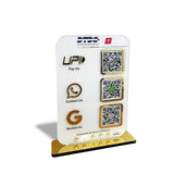 Smart NFC 3-in-1 Standee | White Colour | Portrait Style | UPI, Whatsapp, Google