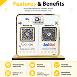 Premium Smart NFC 2-in-1 Table Top Standee - Google Review, Justdial