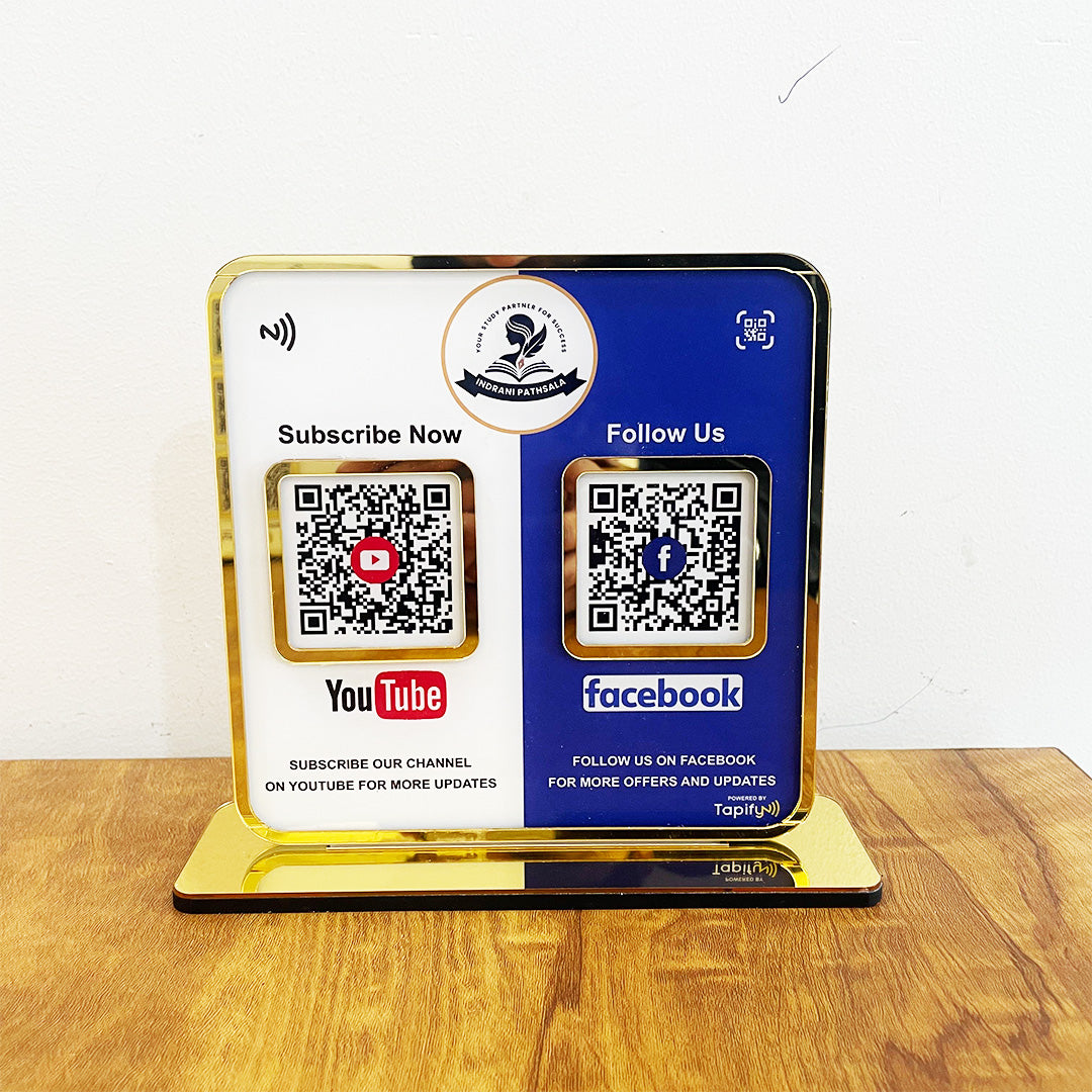 Premium Smart NFC 2-in-1 Tabletop Standee – Youtube & Facebook Theme