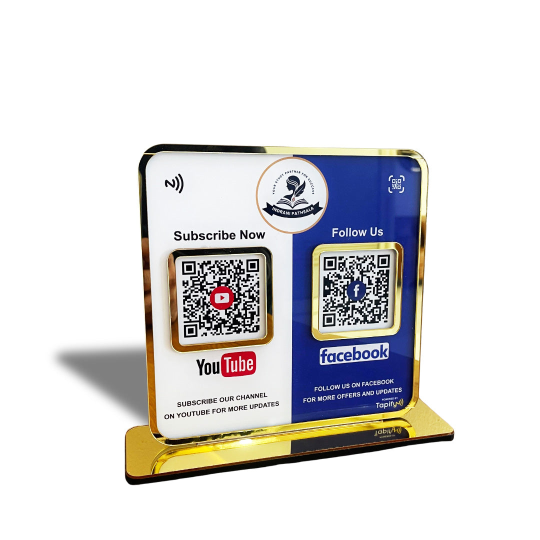 Premium Smart NFC 2-in-1 Tabletop Standee – Youtube & Facebook Theme