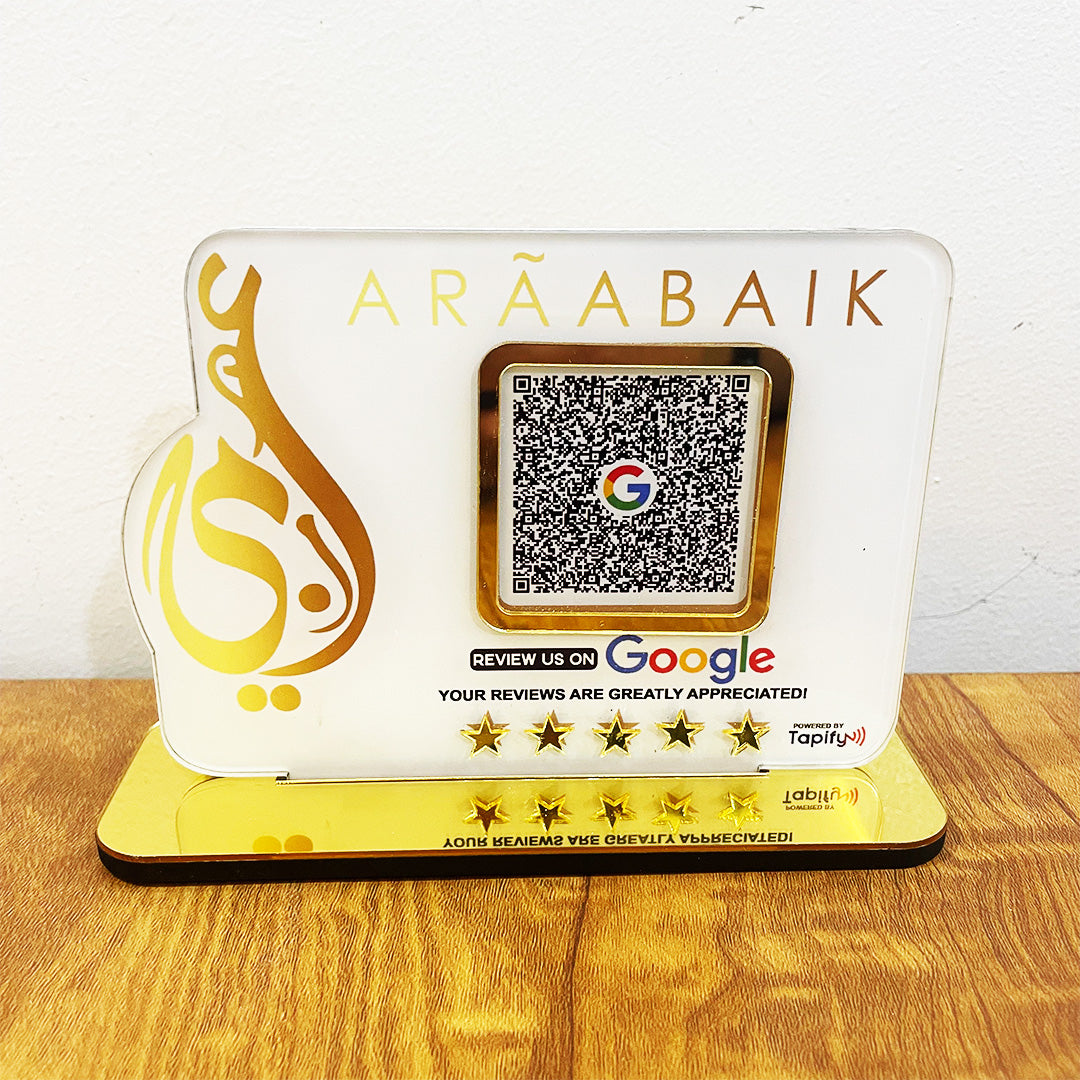 Logo Cutout Shaped  - 1 QR Smart NFC Table Top Standee