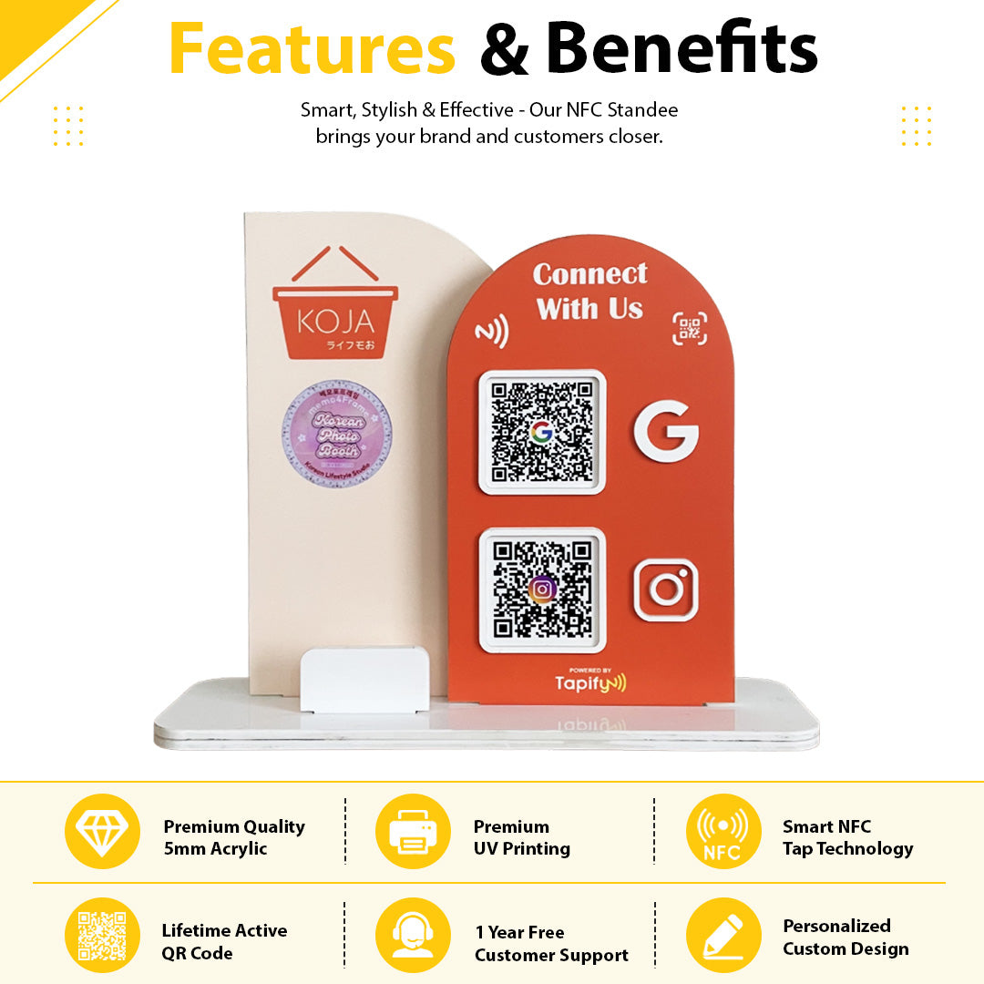 Premium Arch Shaped Smart NFC 2-in-1 in Cutout ( With card Holder )